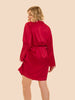 Love Me Silk Long Kimono - Opera Red