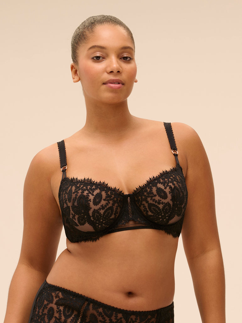 Precieuse Sheer Demi Bra Black Simone Perele