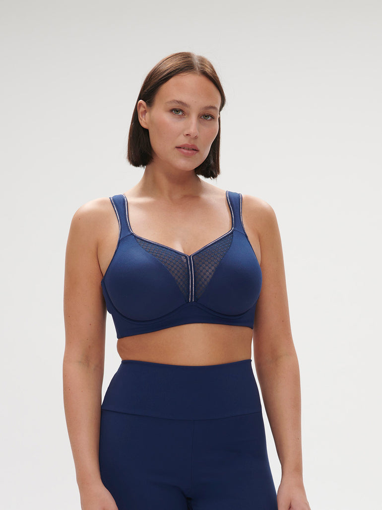 Harmony High Impact Sports Bra w/ Underwire Bra Midnight Blue Simone Perele