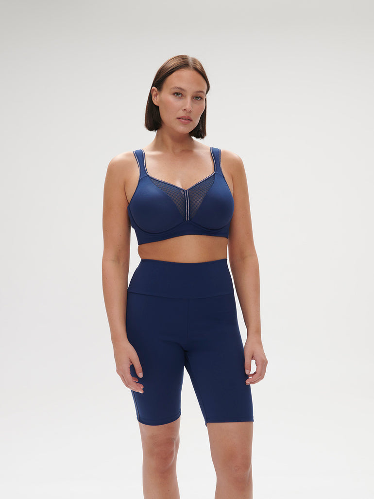 Harmony High Impact Sports Bra w/ Underwire Bra Midnight Blue Simone Perele